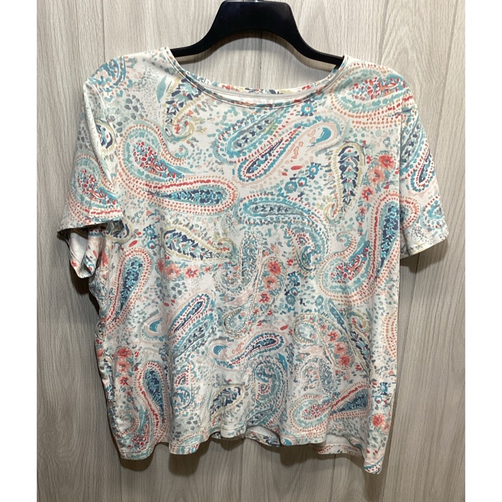 CROFT & BARROW Women's (Size 25" x 24") Short Sleeve Round Neck T-Shirt Cotton